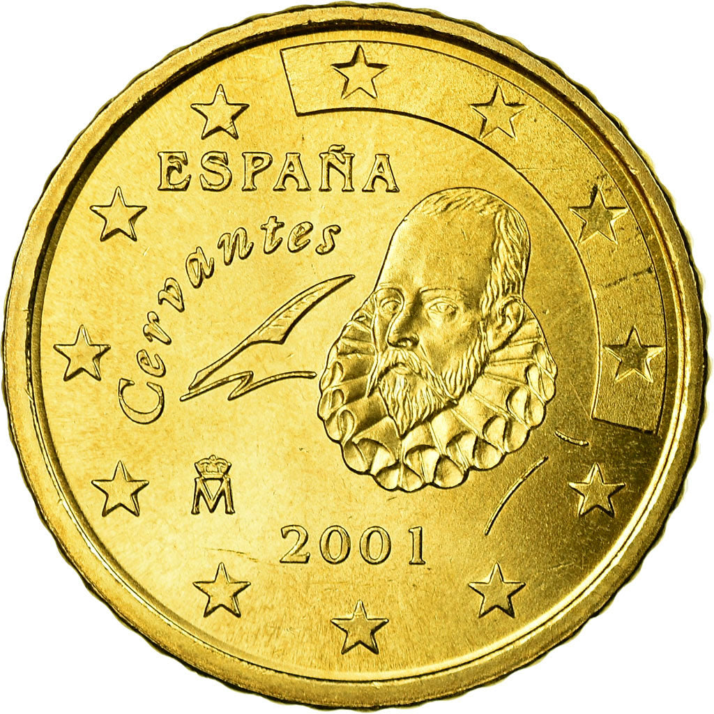 Spanje, 50 Euro Cent, 2001, PR, Tin, KM:1045