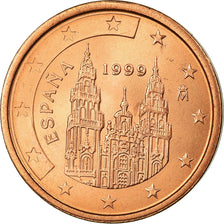 Spain, 2 Euro Cent, 1999, AU(55-58), Copper Plated Steel, KM:1041
