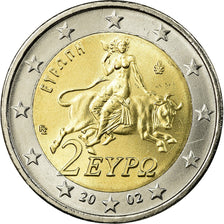 Grécia, 2 Euro, 2002, AU(50-53), Bimetálico, KM:188
