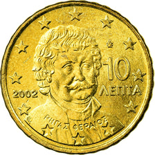 Greece, 10 Euro Cent, 2002, AU(55-58), Brass, KM:184