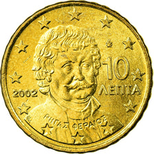 Grèce, 10 Euro Cent, 2002, SUP, Laiton, KM:184