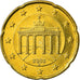 GERMANIA - REPUBBLICA FEDERALE, 20 Euro Cent, 2002, SPL-, Ottone, KM:211