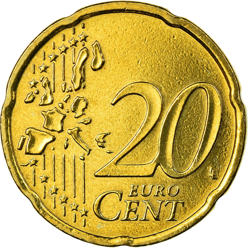 GERMANIA - REPUBBLICA FEDERALE, 20 Euro Cent, 2002, SPL-, Ottone, KM:211
