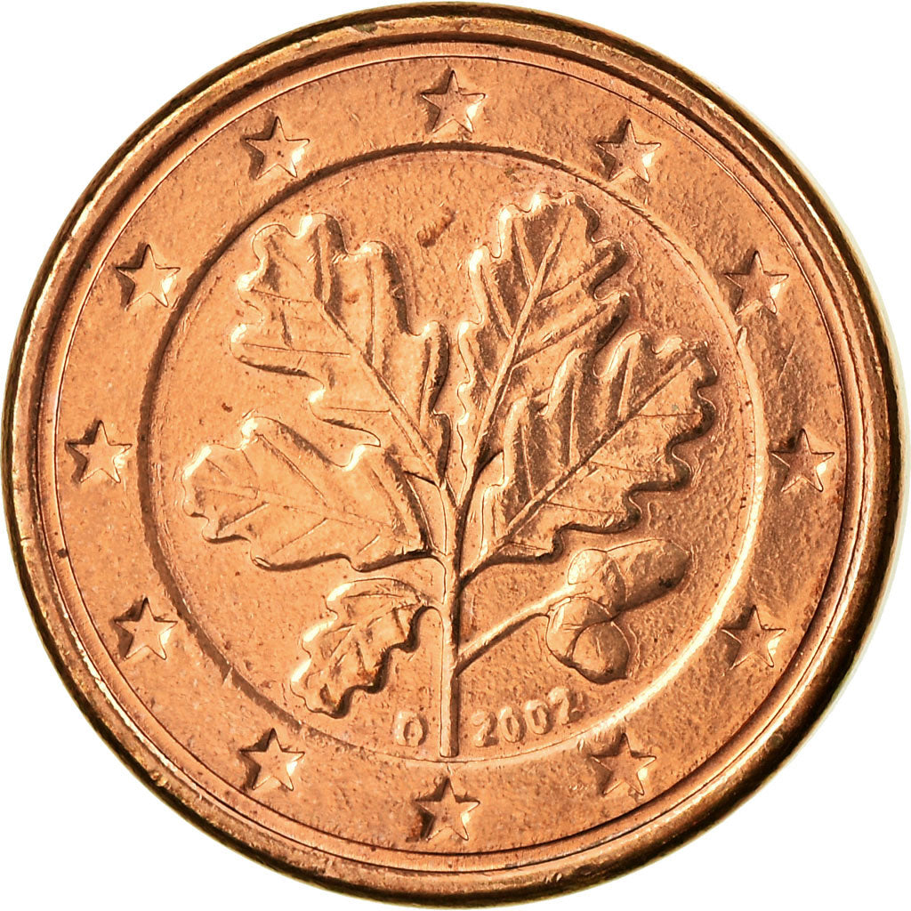 GERMANY - FEDERAL REPUBLIC, Euro Cent, 2002, AU(55-58), Copper Plated Steel