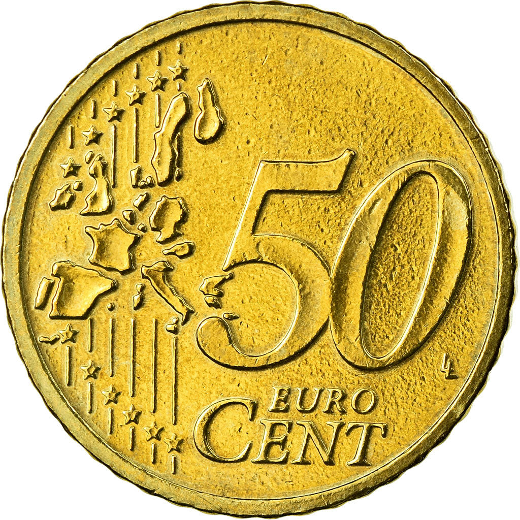 GERMANIA - REPUBBLICA FEDERALE, 50 Euro Cent, 2002, SPL-, Ottone, KM:212