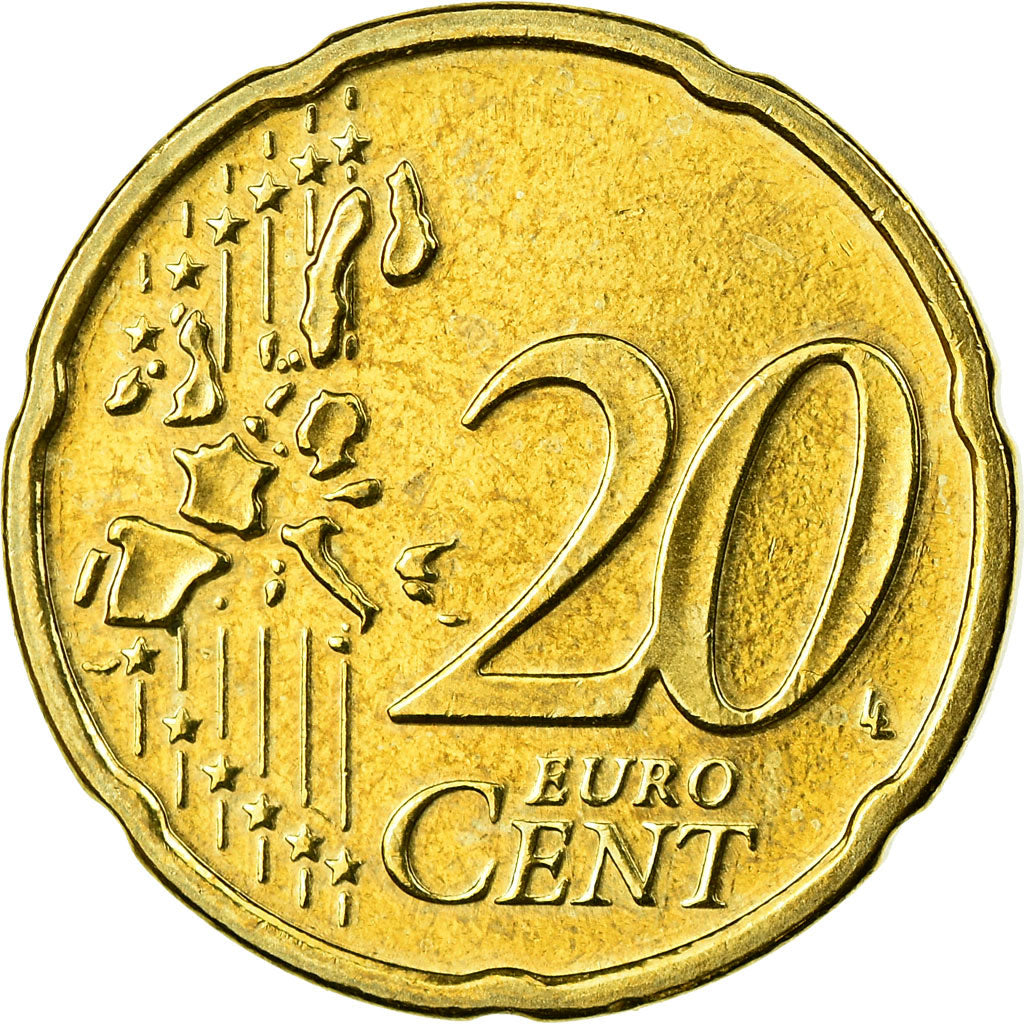 GERMANIA - REPUBBLICA FEDERALE, 20 Euro Cent, 2002, SPL-, Ottone, KM:211