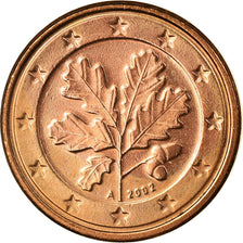 GERMANY - FEDERAL REPUBLIC, Euro Cent, 2002, EF(40-45), Copper Plated Steel