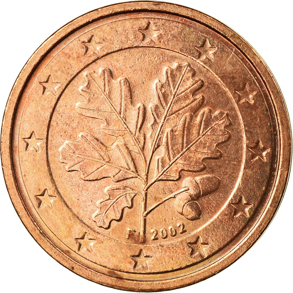 GERMANY - FEDERAL REPUBLIC, 2 Euro Cent, 2002, EF(40-45), Copper Plated Steel