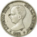 Coin, Spain, Alfonso XIII, 50 Centimos, 1892, Madrid, EF(40-45), Silver, KM:690