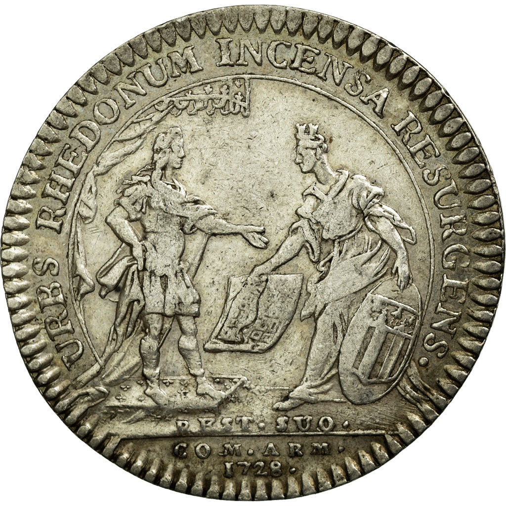 France, Token, Royal, 1728, EF(40-45), Silver, Feuardent:8737