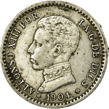 Coin, Spain, Alfonso XIII, 50 Centimos, 1904, Madrid, VF(30-35), Silver, KM:723