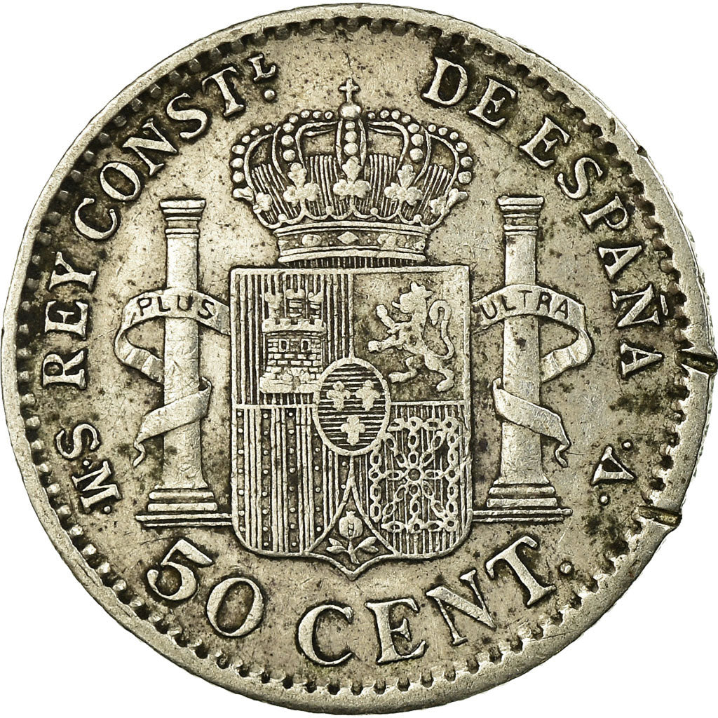 Coin, Spain, Alfonso XIII, 50 Centimos, 1904, Madrid, VF(30-35), Silver, KM:723