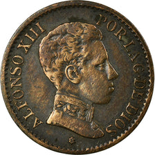 Coin, Spain, Alfonso XIII, Centimo, 1906, Madrid, EF(40-45), Bronze, KM:726