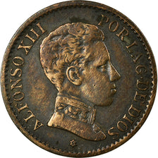 Moeda, Espanha, Alfonso XIII, Centimo, 1906, Madrid, EF(40-45), Bronze, KM:726