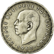 Coin, Greece, Paul I, 20 Drachmai, 1960, VF(30-35), Silver, KM:85
