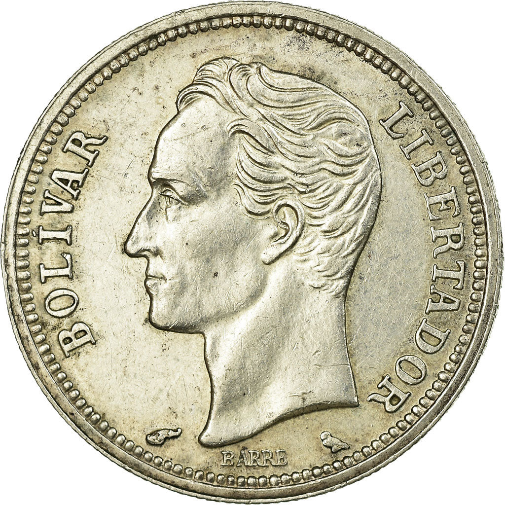 Moneda, Venezuela, Bolivar, 1965, MBC+, Plata, KM:37a