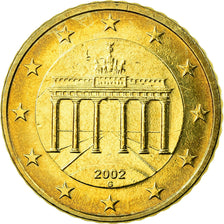 GERMANY - FEDERAL REPUBLIC, 50 Euro Cent, 2002, EF(40-45), Brass, KM:212