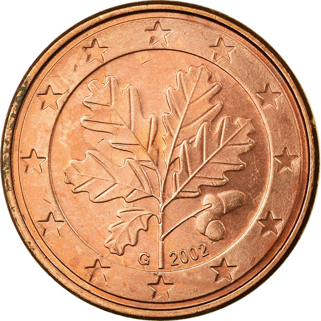 GERMANIA - REPUBBLICA FEDERALE, 5 Euro Cent, 2002, BB, Acciaio placcato rame