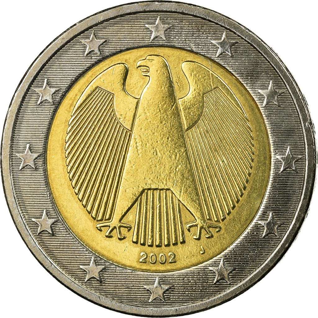 GERMANY - FEDERAL REPUBLIC, 2 Euro, 2002, EF(40-45), Bi-Metallic, KM:214