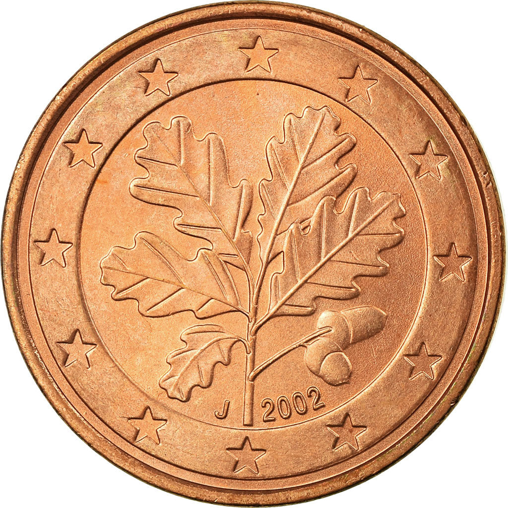 ALEMANIA - REPÚBLICA FEDERAL, 5 Euro Cent, 2002, MBC, Cobre chapado en acero