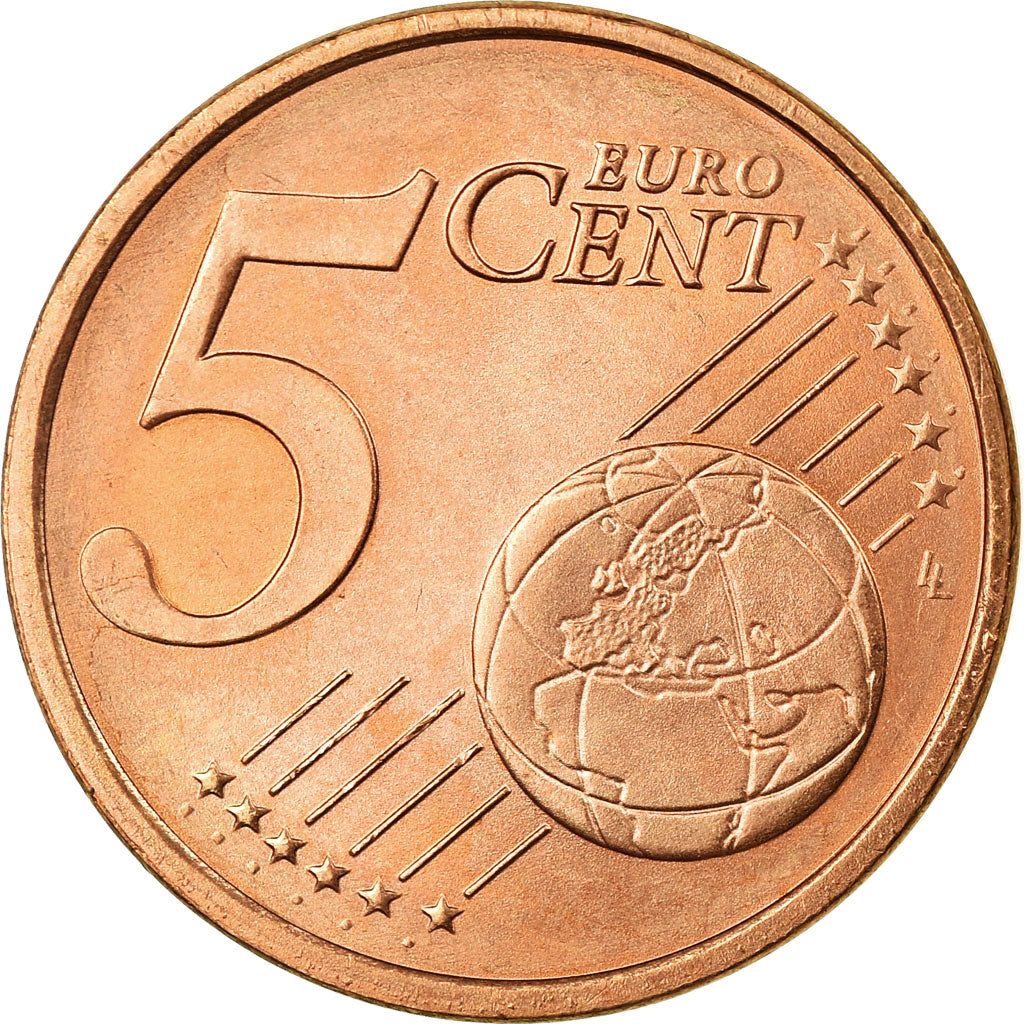 ALEMANIA - REPÚBLICA FEDERAL, 5 Euro Cent, 2002, MBC, Cobre chapado en acero