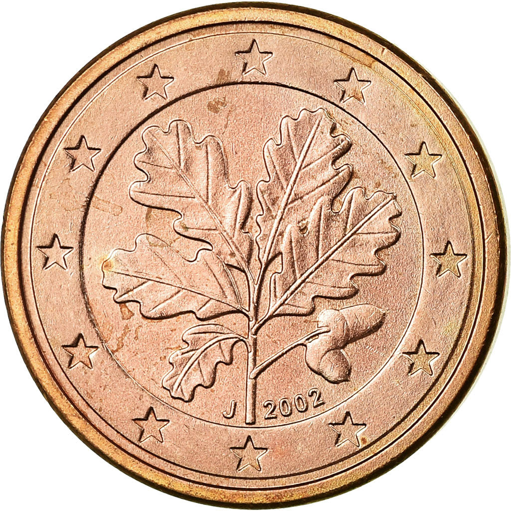 Federale Duitse Republiek, Euro Cent, 2002, ZF, Copper Plated Steel, KM:207