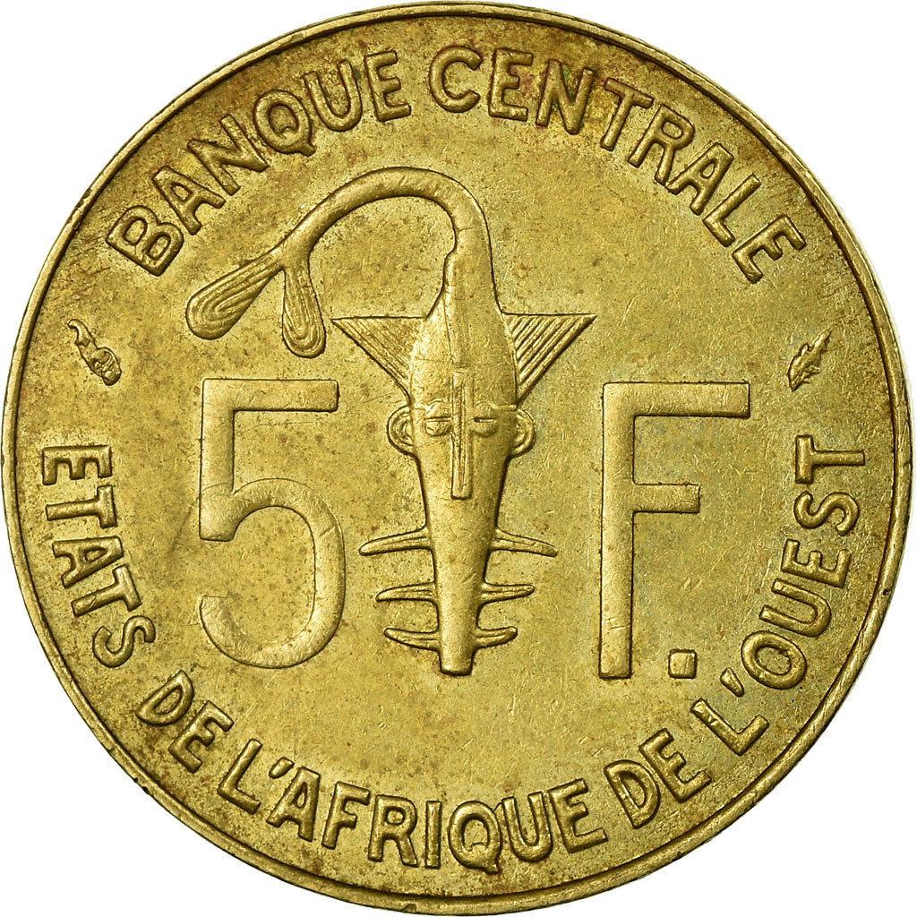 Coin, West African States, 5 Francs, 1992, Paris, EF(40-45)