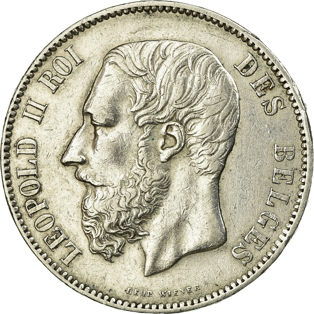 Coin, Belgium, Leopold II, 5 Francs, 5 Frank, 1873, EF(40-45), Silver, KM:24