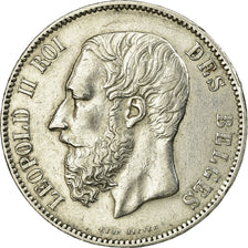 Coin, Belgium, Leopold II, 5 Francs, 5 Frank, 1873, EF(40-45), Silver, KM:24