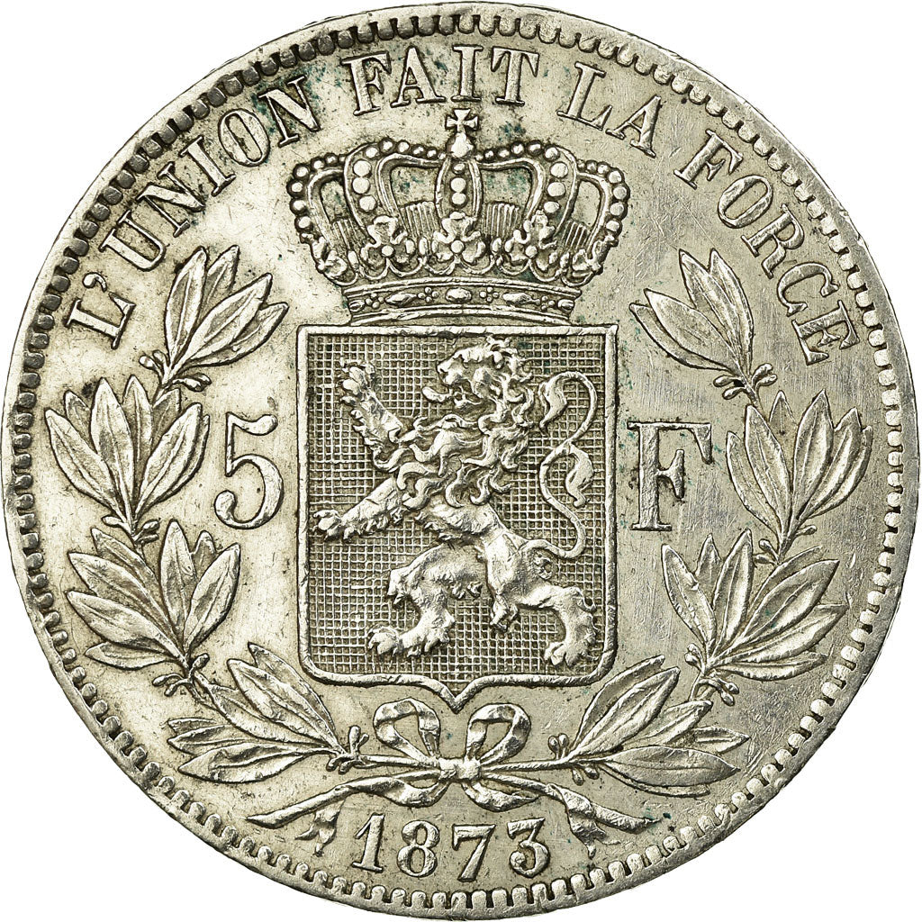 Coin, Belgium, Leopold II, 5 Francs, 5 Frank, 1873, EF(40-45), Silver, KM:24