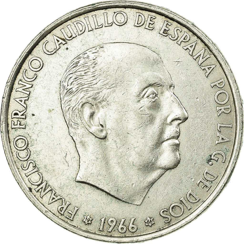 Munten, Spanje, Caudillo and regent, 100 Pesetas, 1966, Madrid, ZF, Zilver