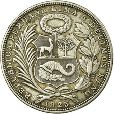 Coin, Peru, Sol, 1923, Philadelphia, EF(40-45), Silver, KM:218.1