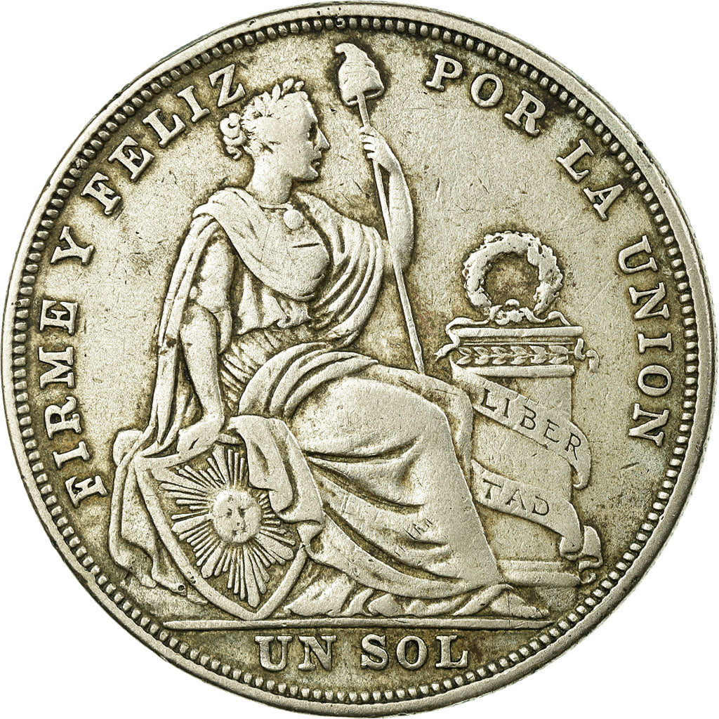 Coin, Peru, Sol, 1923, Philadelphia, EF(40-45), Silver, KM:218.1