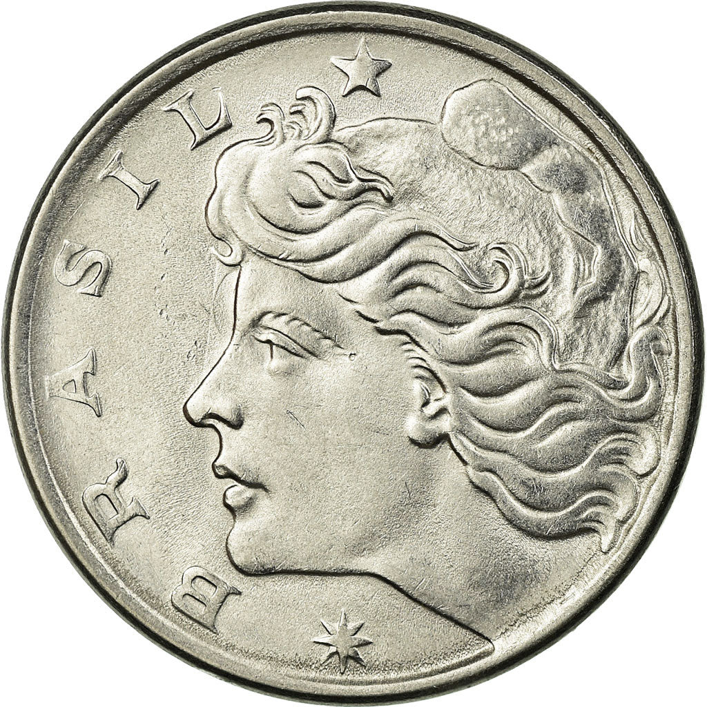 Coin, Brazil, 20 Centavos, 1975, AU(50-53), Stainless Steel, KM:579.1a