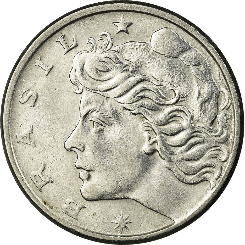 Moneta, Brasile, 10 Centavos, 1974, BB, Acciaio inossidabile, KM:578.1a
