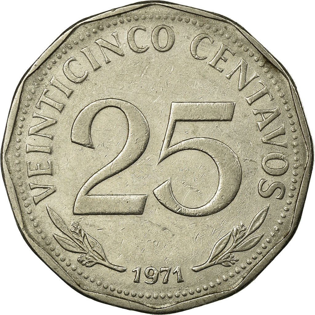 Coin, Bolivia, 25 Centavos, 1971, EF(40-45), Nickel Clad Steel, KM:193