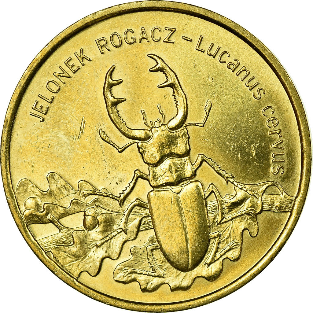 Coin, Poland, Jelonek Rogacz - Lucanus cervus., 2 Zlote, 1997, Warsaw
