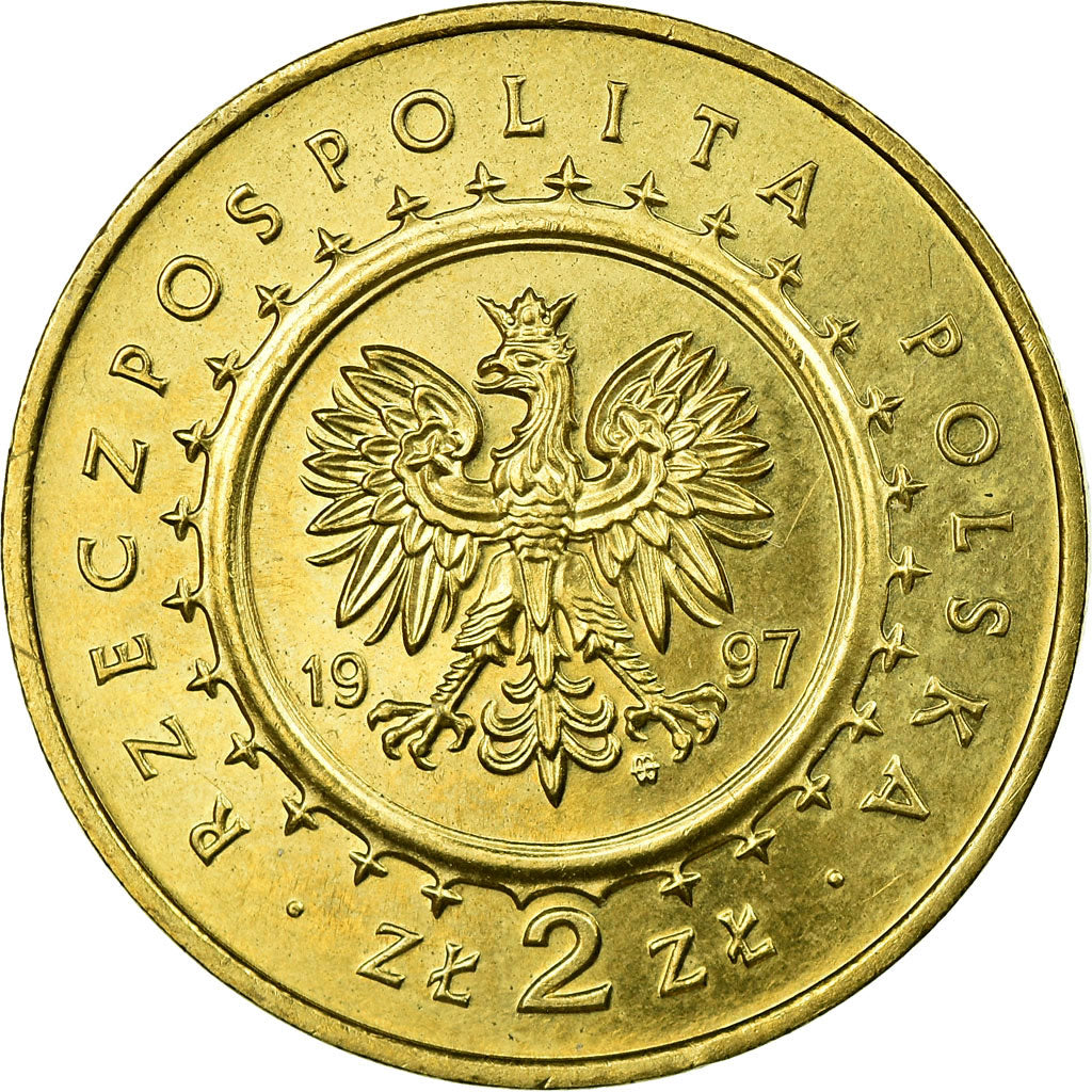 Munten, Polen, Zamek W Pieskowej Skale, 2 Zlote, 1997, Warsaw, PR, Tin, KM:331