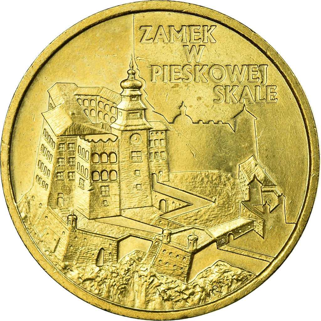 Munten, Polen, Zamek W Pieskowej Skale, 2 Zlote, 1997, Warsaw, ZF+, Tin, KM:331
