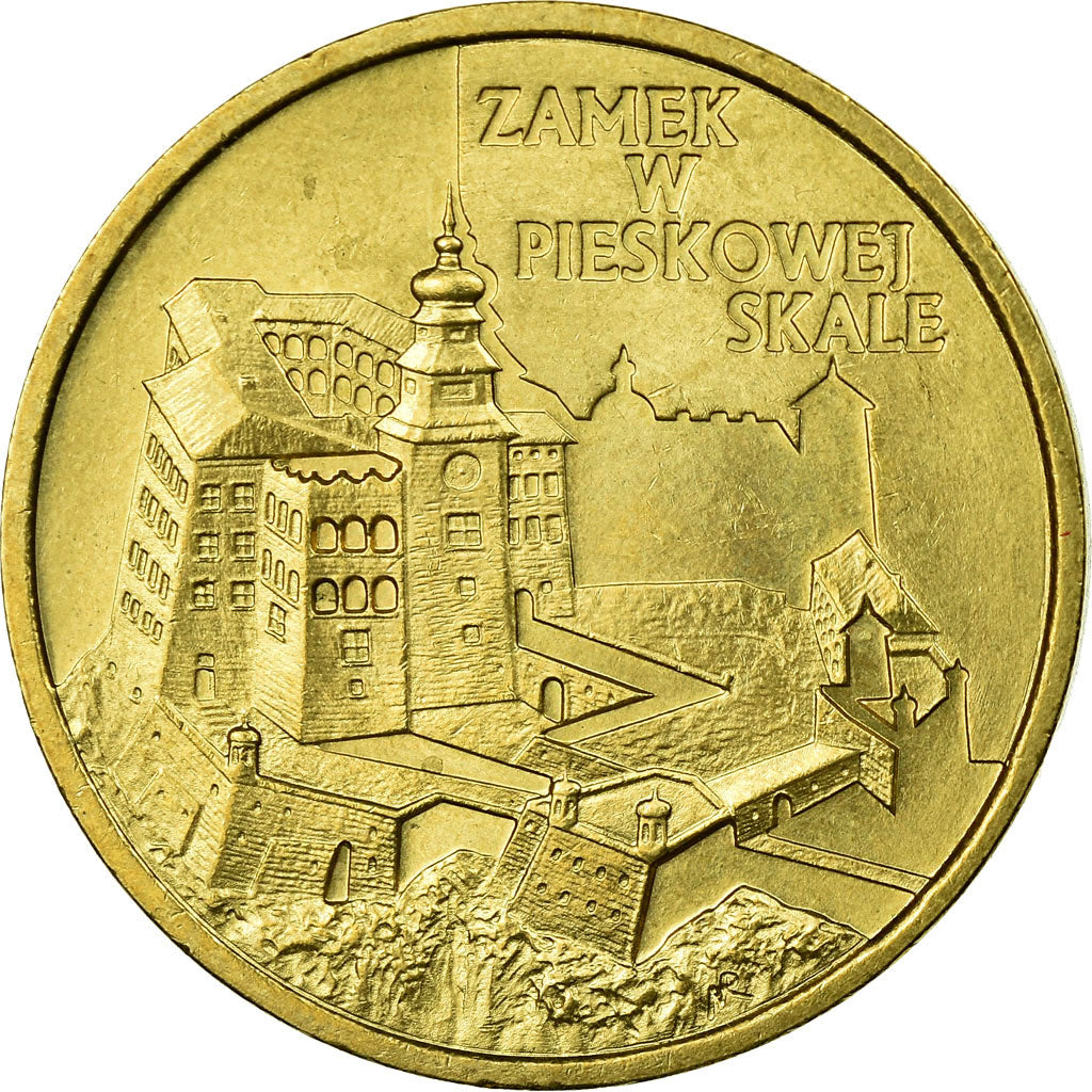 Munten, Polen, Zamek W Pieskowej Skale, 2 Zlote, 1997, Warsaw, ZF+, Tin, KM:331