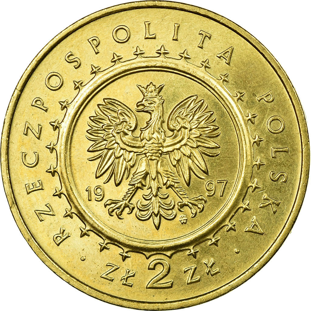Munten, Polen, Zamek W Pieskowej Skale, 2 Zlote, 1997, Warsaw, ZF+, Tin, KM:331