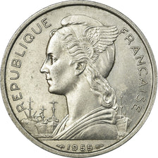 Coin, Réunion, 5 Francs, 1955, AU(50-53), Aluminum, KM:9