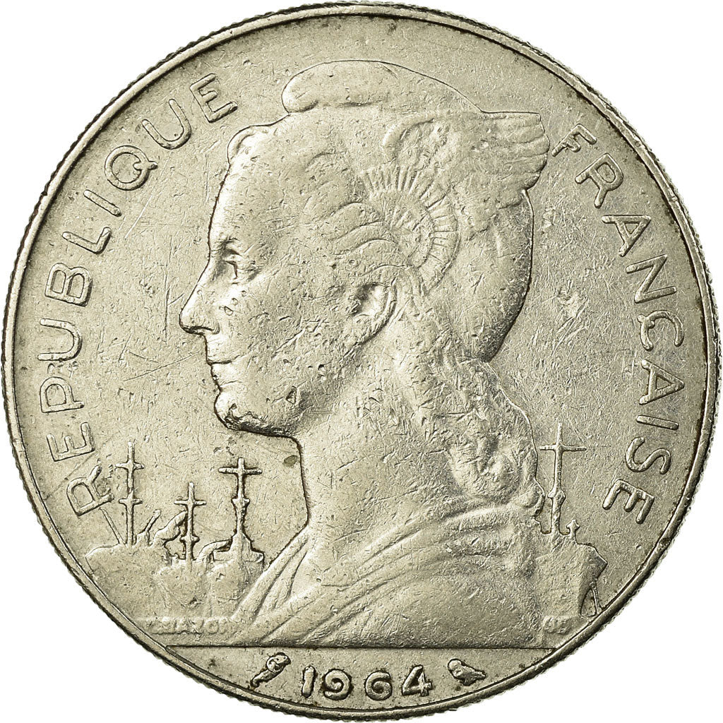 Coin, Réunion, 100 Francs, 1964, EF(40-45), Nickel, KM:13