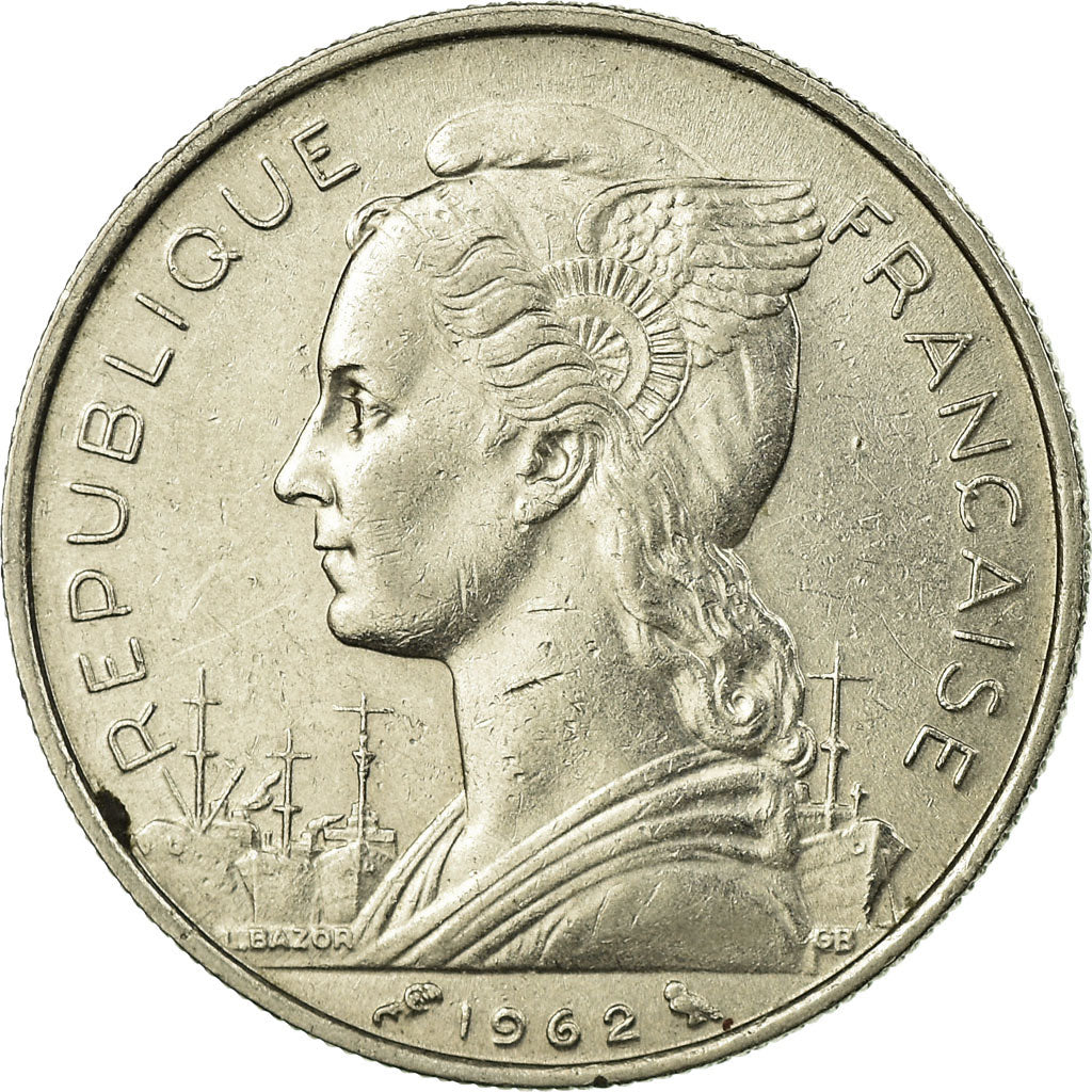 Coin, Réunion, 50 Francs, 1962, EF(40-45), Nickel, KM:12