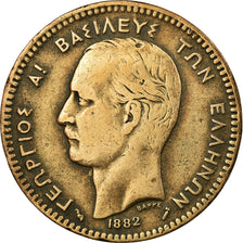 Coin, Greece, George I, 10 Lepta, 1882, EF(40-45), Copper, KM:55