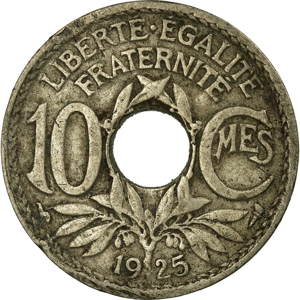 Munten, Frankrijk, Lindauer, 10 Centimes, 1925, FR+, Copper-nickel, KM:866a