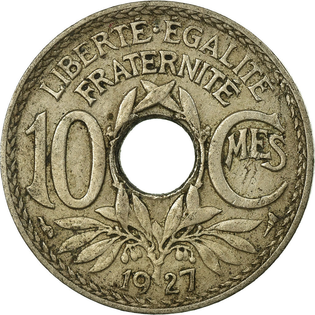 Munten, Frankrijk, Lindauer, 10 Centimes, 1927, FR+, Copper-nickel, KM:866a