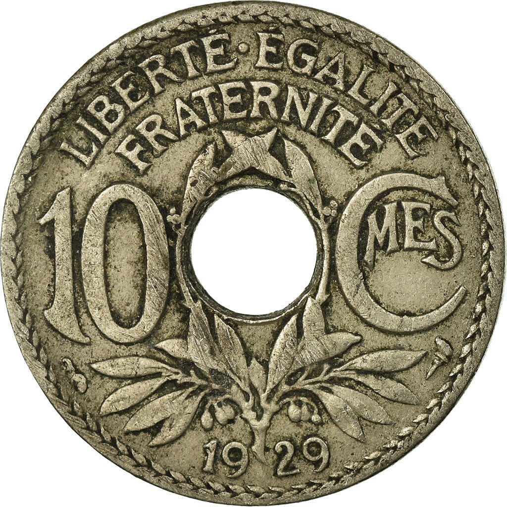 Munten, Frankrijk, Lindauer, 10 Centimes, 1929, FR+, Copper-nickel, KM:866a
