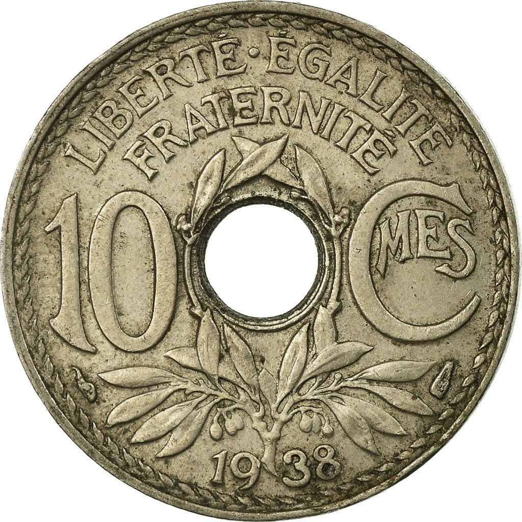 Moneta, Francia, Lindauer, 10 Centimes, 1938, MB+, Rame-nichel, KM:866a