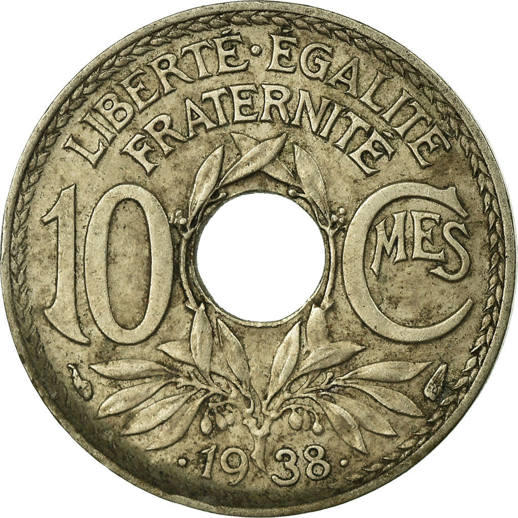 Moneda, Francia, Lindauer, 10 Centimes, 1938, BC+, Níquel - bronce, KM:889.1